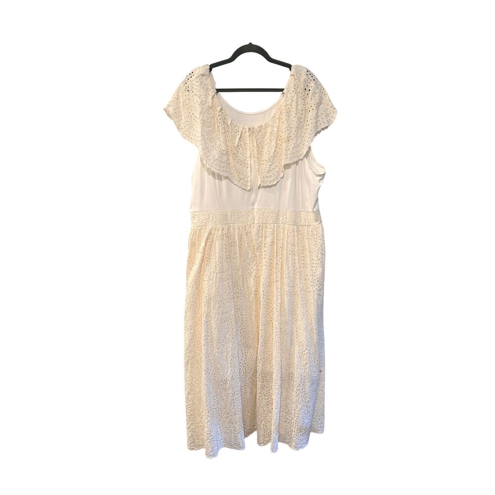 C Wonder 2X Christian Siriano Off Shoulder Eyelet Boho Maxi Dress $149 NEW Cream - Picture 3 of 11